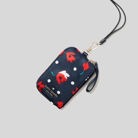 Kate Spade Chelsea Whimsy Floral Card Case ID Wallet Lanyard wallet wristlet - Picture 2 of 10